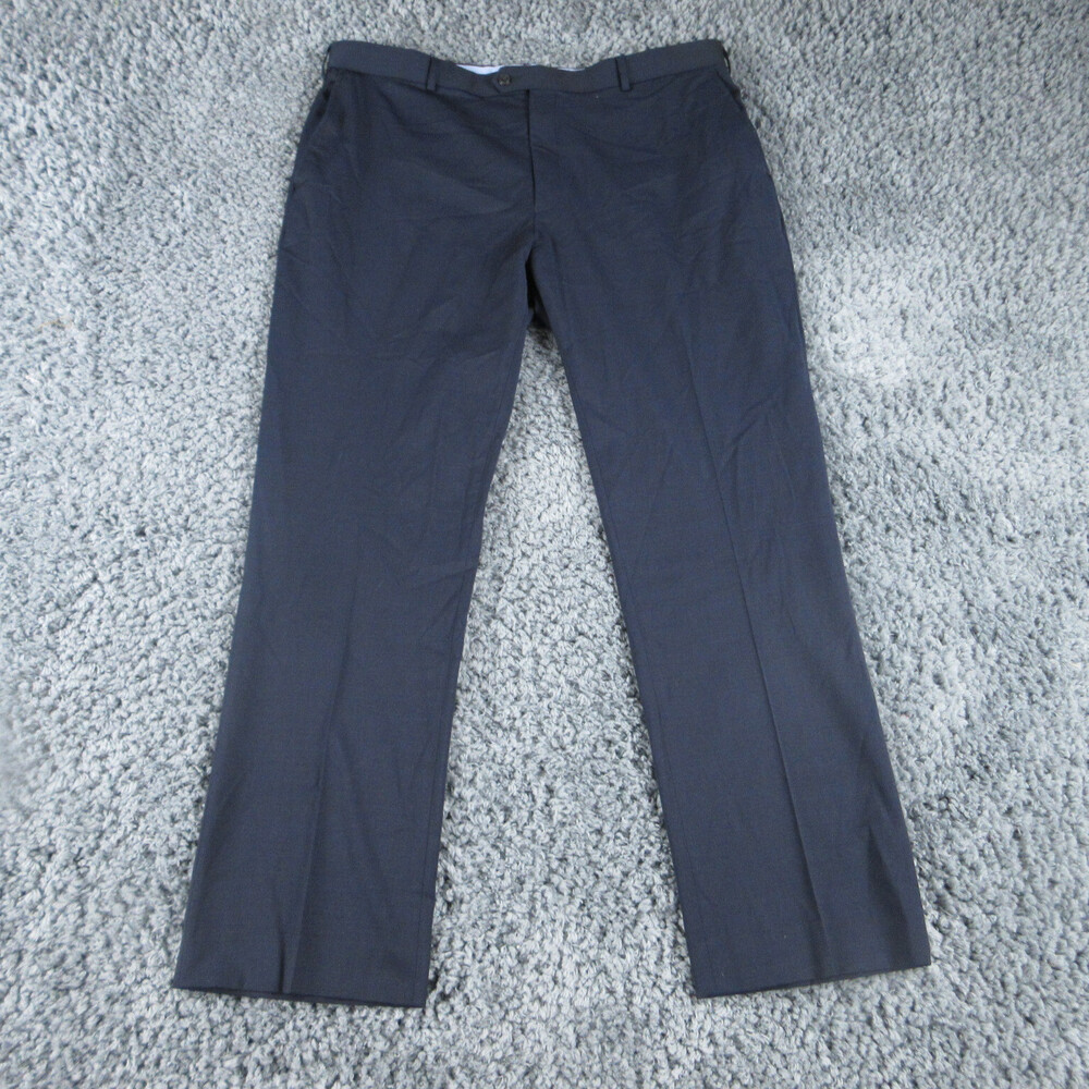Roundtree & Yorke Pants Mens 40x32 Blue Travel Smart Wool Blend Dress Pant 40x31